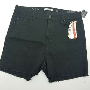 4/$25 Realm Denim Black Denim High Rise Shorts